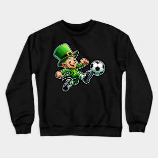 St Patrick's Day Irish Leprechaun Soccer Player Crewneck Sweatshirt